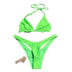NWT Skims neon green bikini set